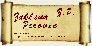 Žaklina Perović vizit kartica